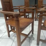 Set of 6 walnut armchairs from the early 20th century