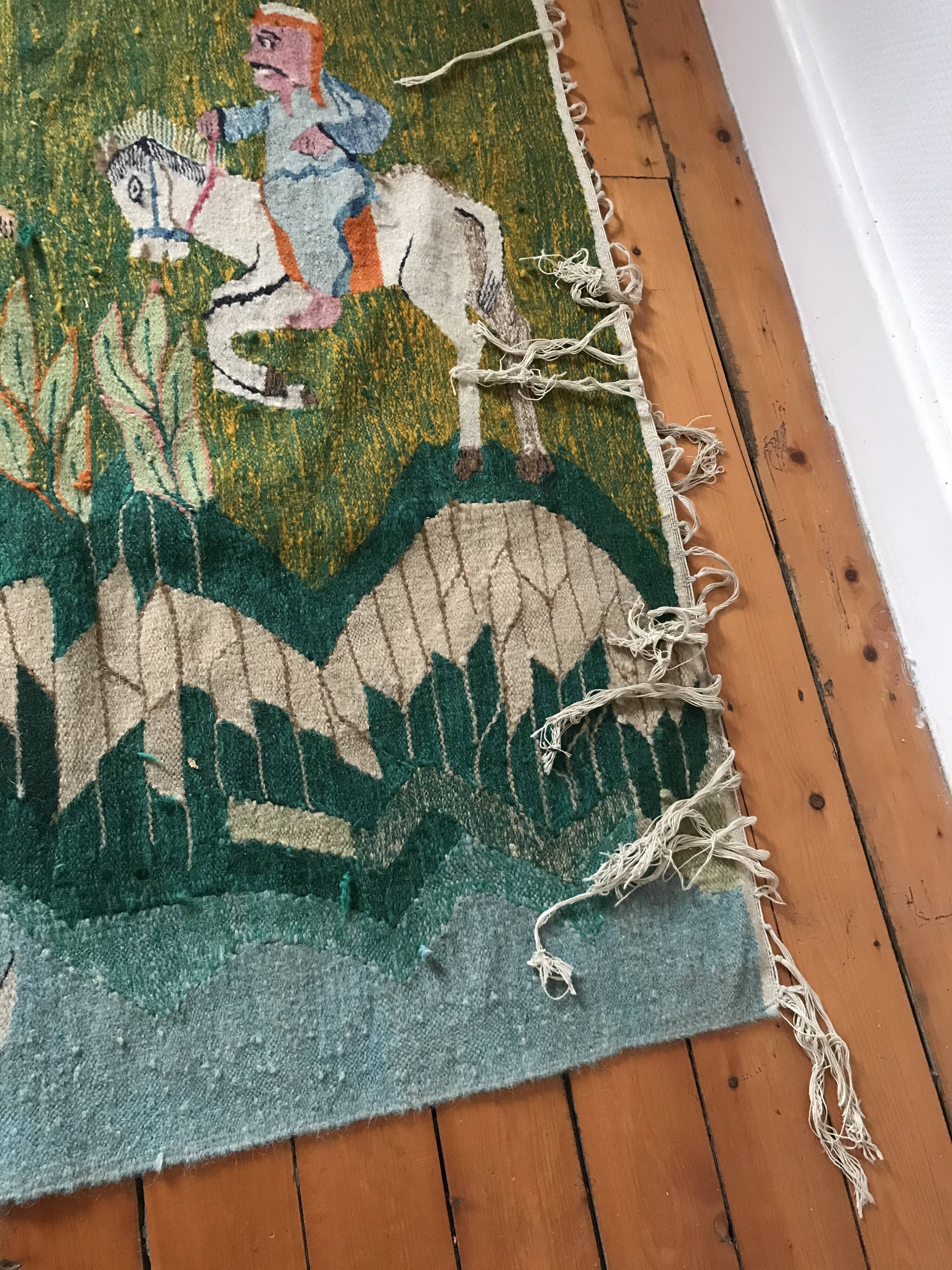Vintage Egyptian Tapestry Ramsès Wissa Wassef circa 1960