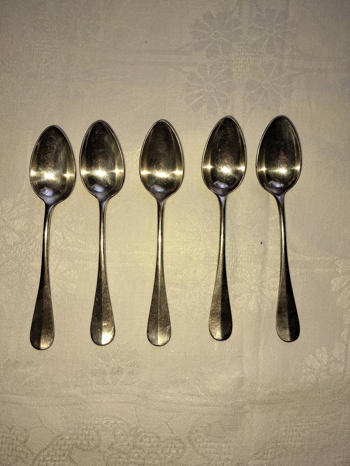Silver-plated metal spoons. Maison Christofle.