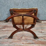 Empire curule stool with mahogany goosenecks