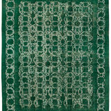 Handmade oriental contemporary 1980s 302 cm x 385 cm green wool carpet