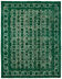 Handmade oriental contemporary 1980s 302 cm x 385 cm green wool carpet