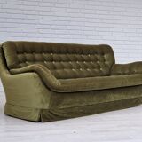 1970s, Swedish design by Swedfurn, Slätta Möbler, 3 seater sofa, vintage velour.