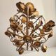Chandelier hand-forged Hollywood Regency rose leaf decorations