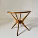 Curved Wood Spider Leg Coffee Table, Wood & Glass, Italy 1950s