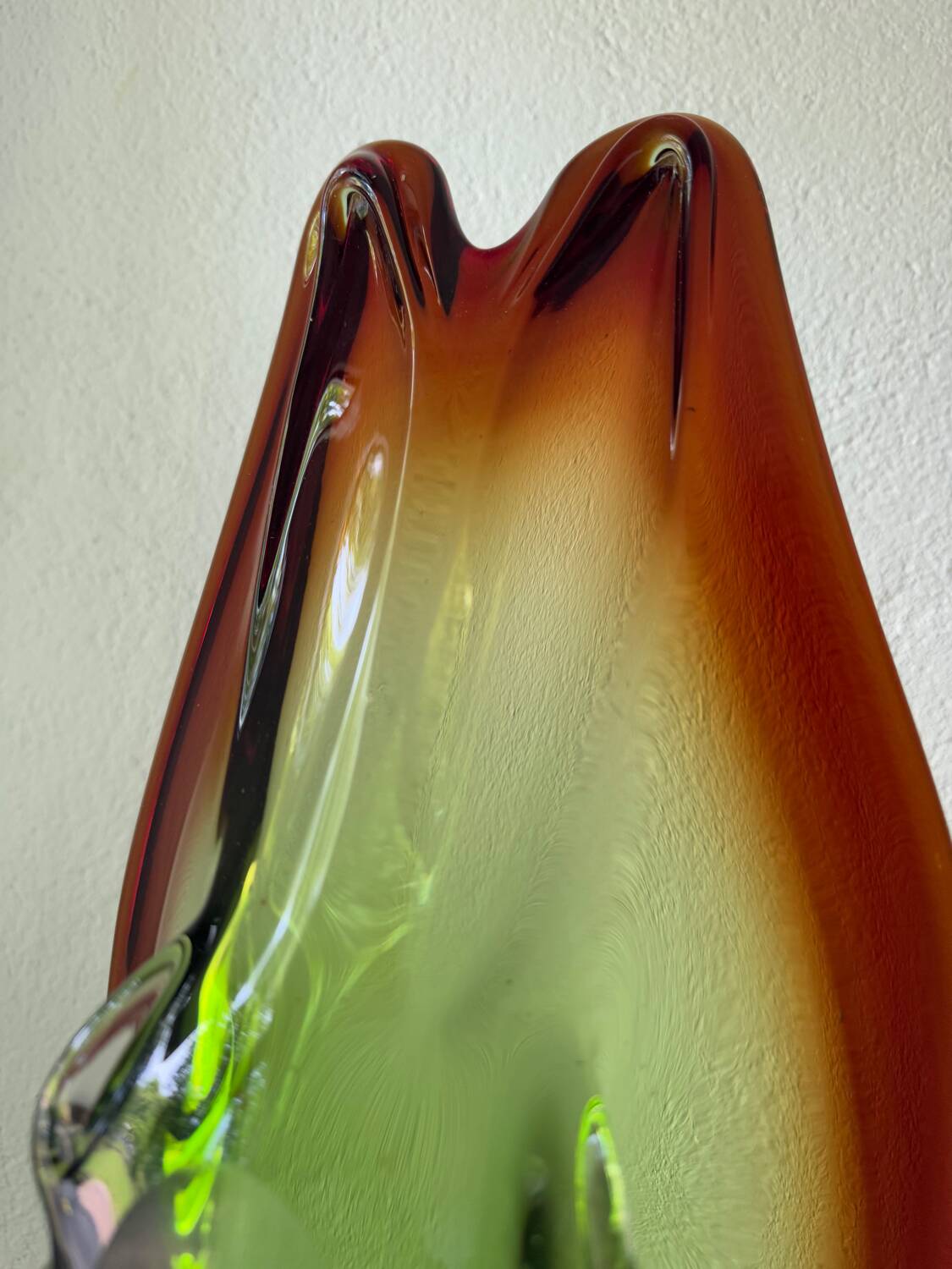 Large Murano crystal bowl from the 60s