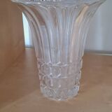 Molded crystal tulip vase,