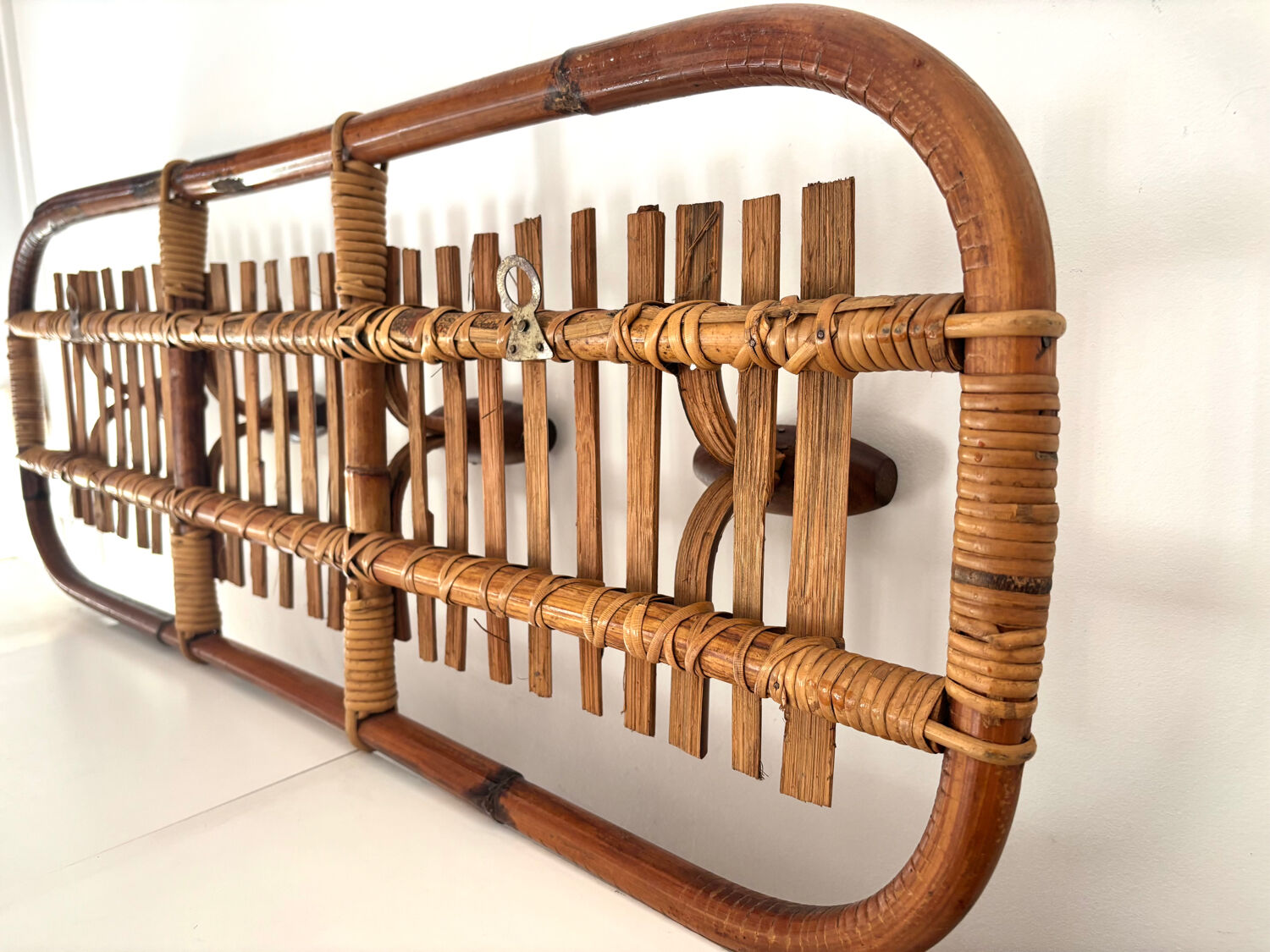Bamboo and rattan coat rack Olaf von Bohr