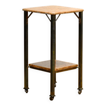 French marble and brass side table, circa 1920