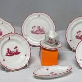 GIEN factory. Earthenware service called "landscapes". 29 pieces.