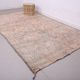 Tapis marocain vintage pâle 197 x 306 cm, tapis en laine berbère, tapis fait main boho