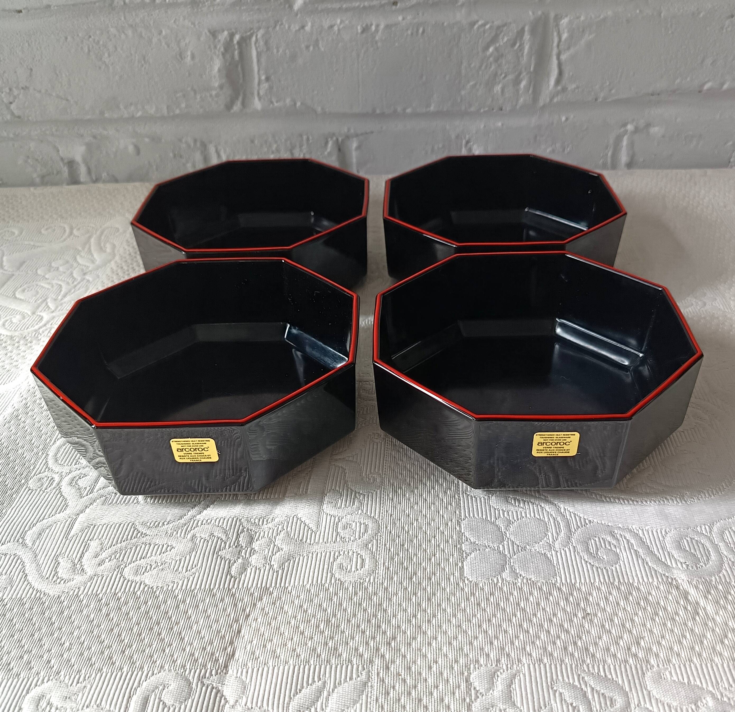 4 large 20 cl opaline cups french vintage arcoroc model octime, year