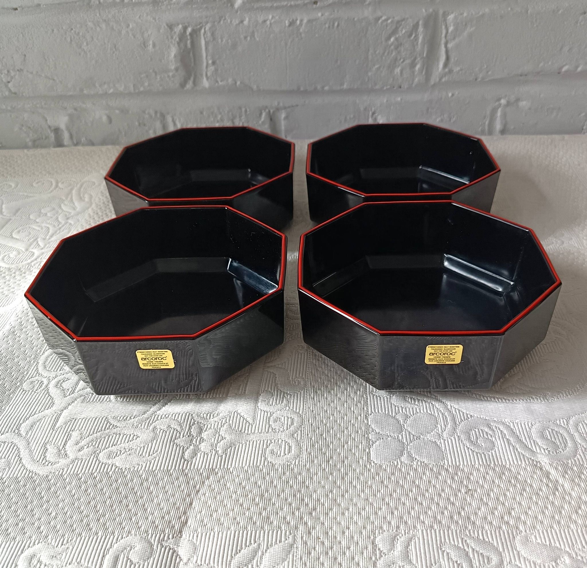 4 grandestasses 20 cl opaline français vintage arcoroc modèle octime, année
