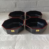 4 large 20 cl opaline cups french vintage arcoroc model octime, year