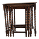 4 antique nesting tables made of turned wood