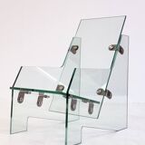 Rare design chair made entirely of tempered glass