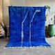 Handmade Moroccan rug blue 210x300 cm – | Geometric rug with checkerboard pattern | Boho vintage interior decoration