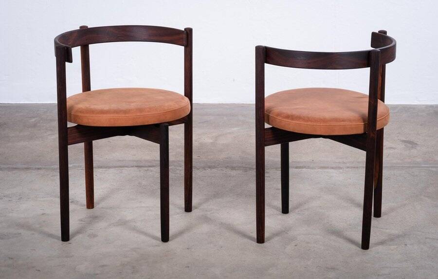 Dining Chairs in Rosewood attributed to Hugo Frandsen for Børge M.S, Denmark, 1964, Set of 4