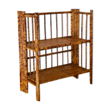 Folding speckled bamboo shelf