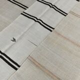 Beige & Black Striped Vintage Kilim Rug, 170x256 Cm