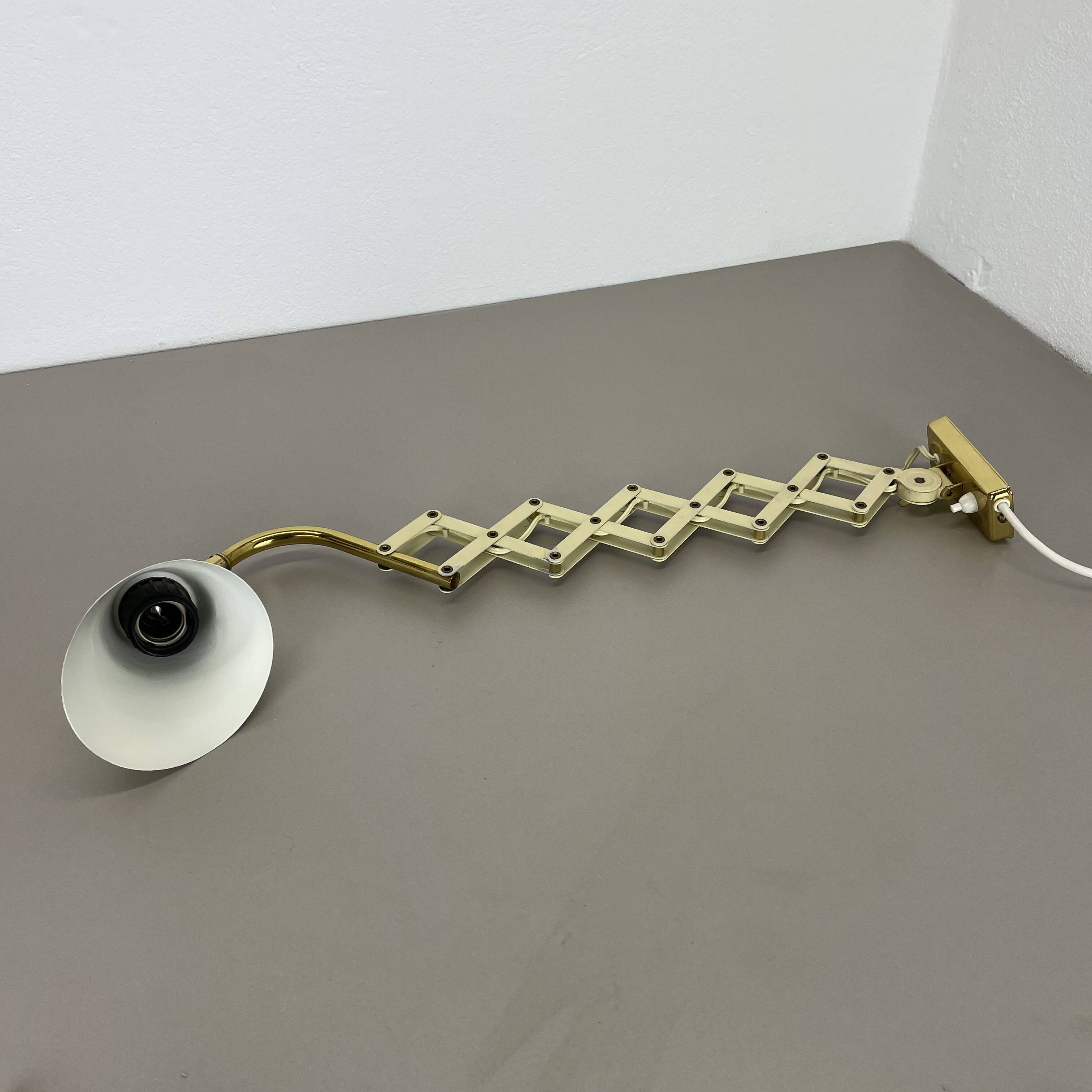 Original scissors wall light brass and metal by SIS Leuchten, Germany 1950s