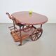 Vintage French Folding Spindle Bar Cart in Wood, 1960s