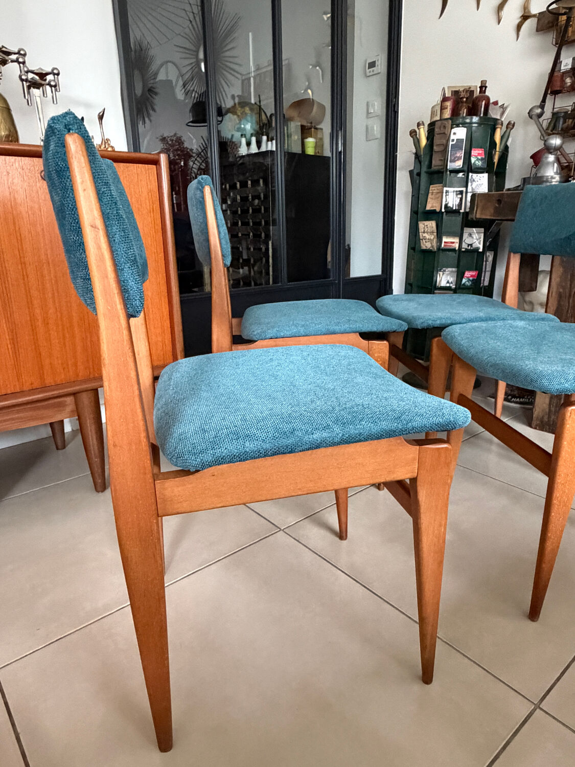 4 vintage Scandinavian style chairs