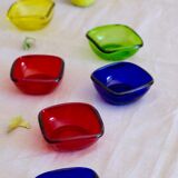 7 cups in colored glass Italy 50s
