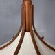 Teak And Linen Umbrella Counter Balance Pendant By Domus, 1970s