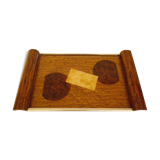 Plateau, serving - Wood, glass, metal - about 1940