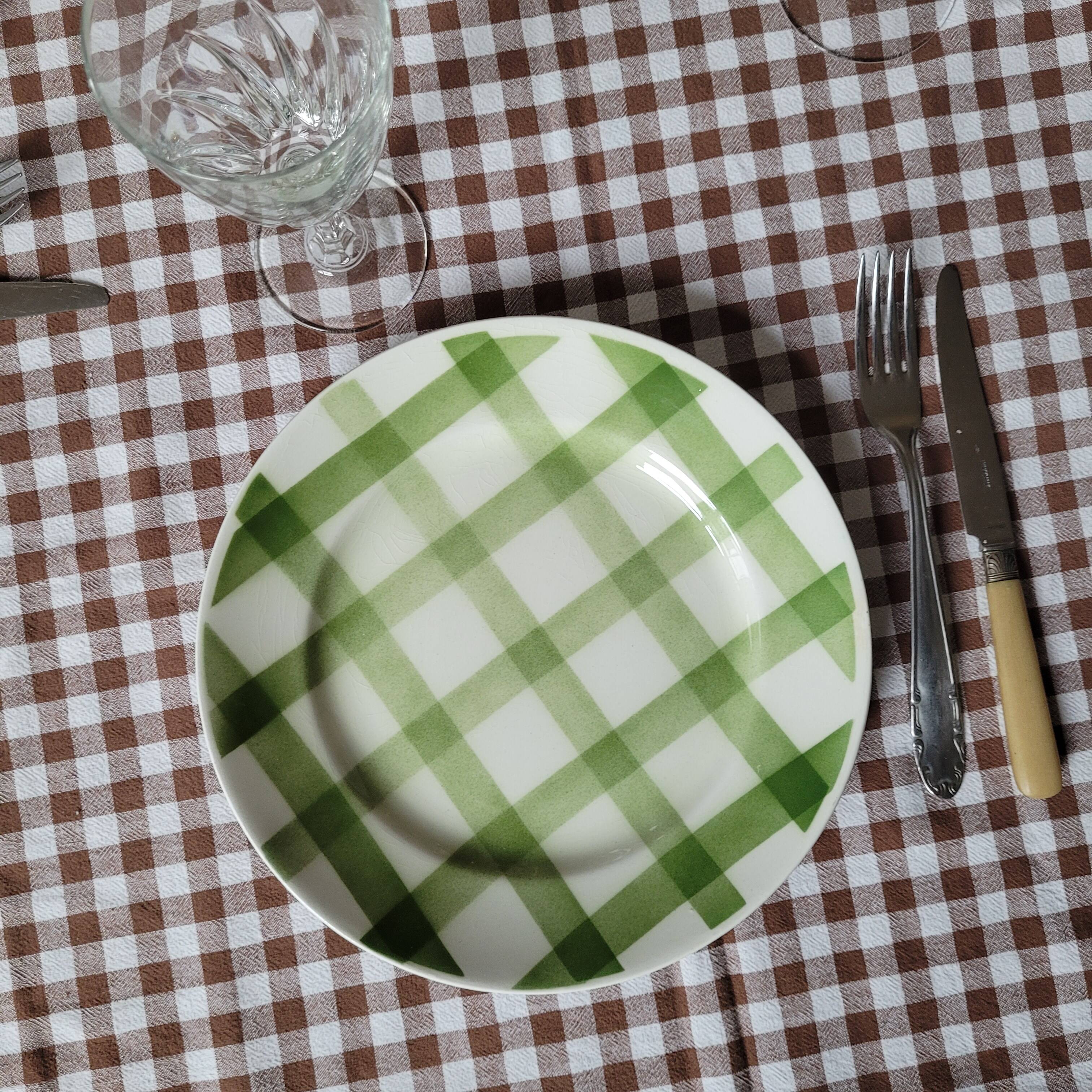 La Redoute x Selency set of 4 green dinner plates