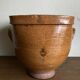 XXL glazed earthenware cache pot from the countryside, planter 1950