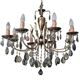 Lampe à otto luci avec pendentif en cristal fumé, années '50