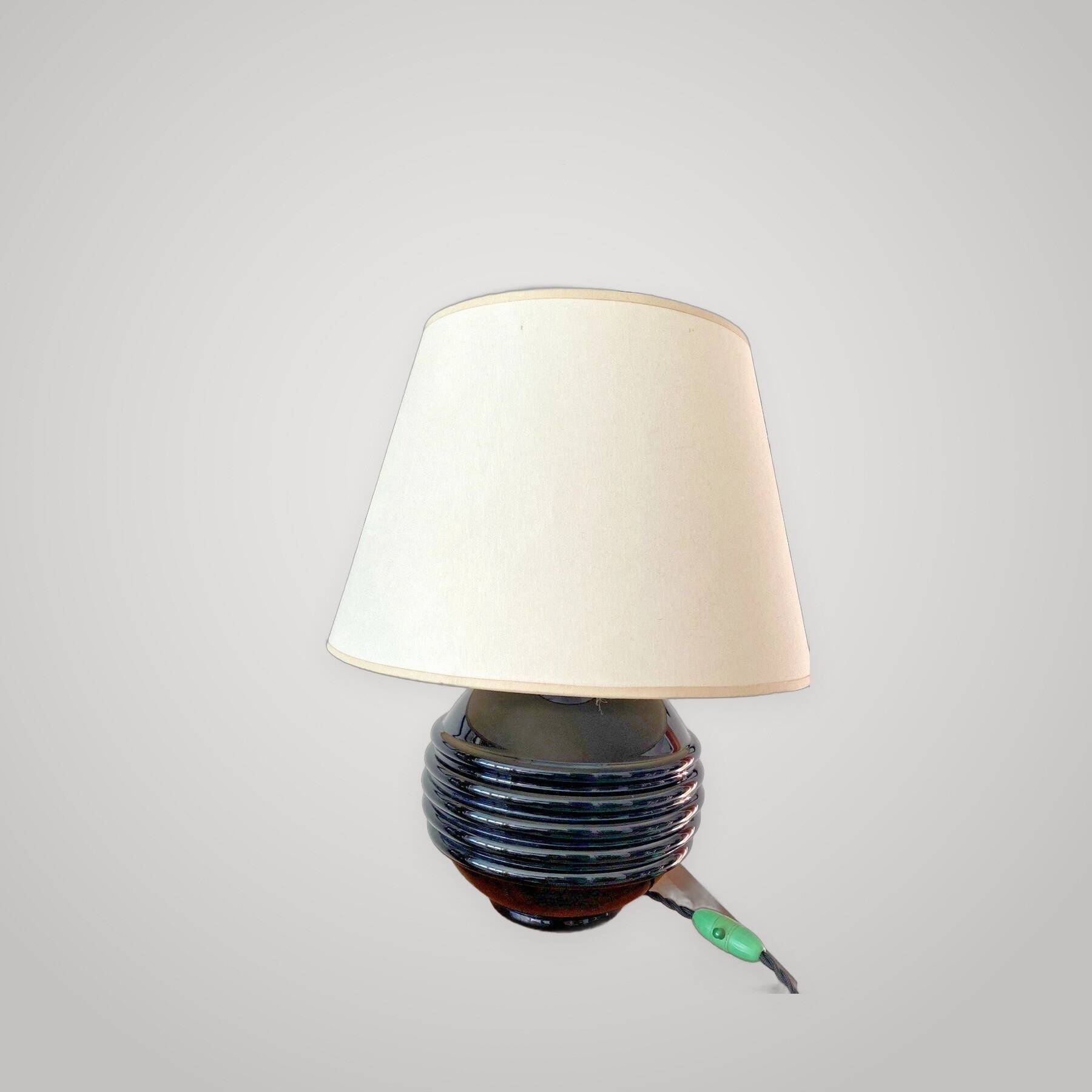 Art Deco lamp in black opaline – Jacques Adnet - elegance of the 1930s