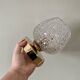 Vintage glass globe wall or ceiling light with diamond point.