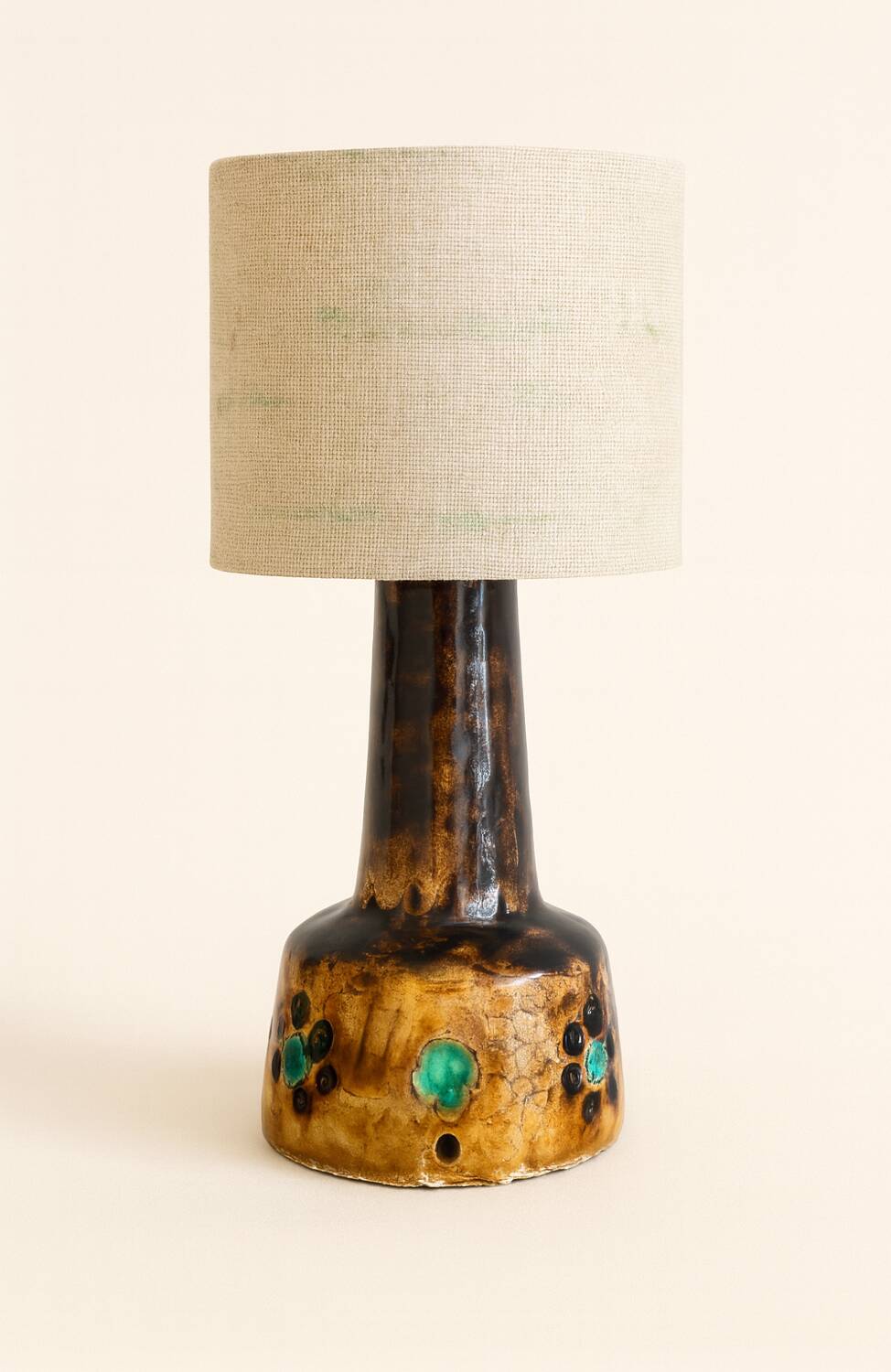 Vintage enameled ceramic lamp base