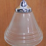 Art Deco hanging lamp with frosted glass shade