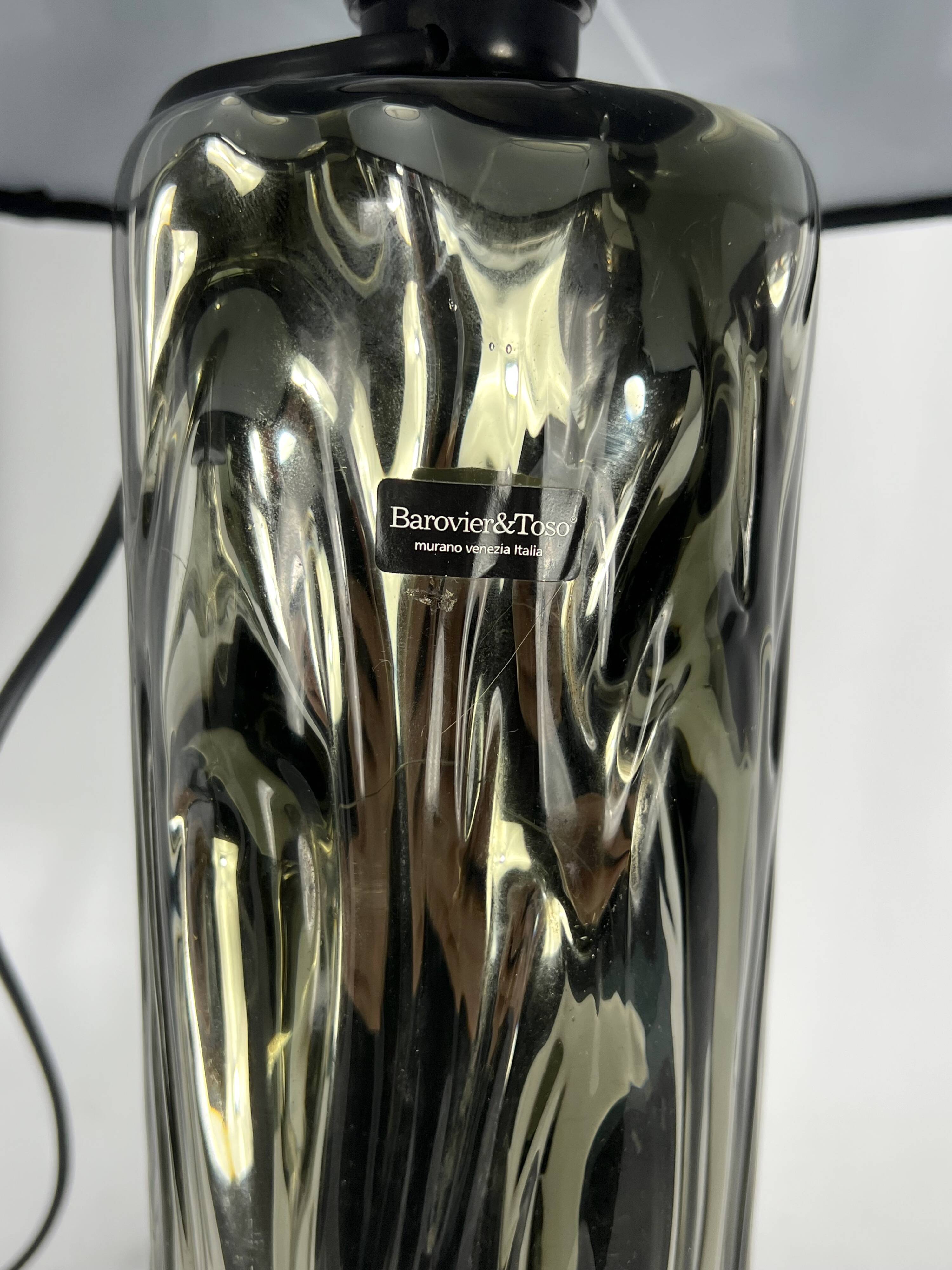 Barovier & Toso, pair of Murano glass table lamps from 70s. Labeled