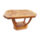 Table art déco en bois marquetée