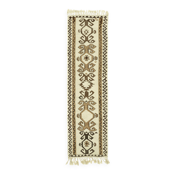 Turkish Handwoven Vintage Herki Kilim 104 cm x 336 cm