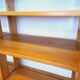 Large modular library of 6 parts with 30 vintage wooden shelves.