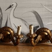 Pair of gilded wood sconces