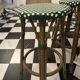 Set of 5 bistro-style bar stools in rattan and tr