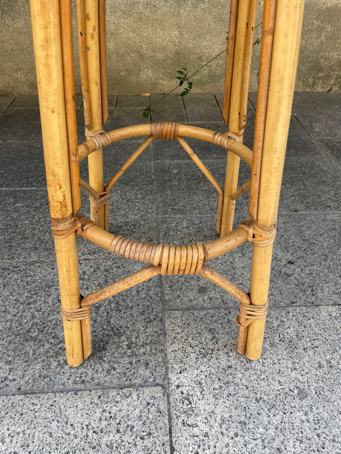 Pair of rattan stools