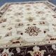 Tapis en laine crème et marron, style oriental traditionnel à motifs floraux, 106 x 150 cm