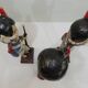 lot of three English soldiers in carved wood / vintage