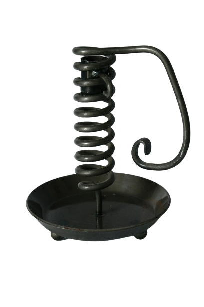 Vintage metal spring candle holder