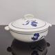 Old earthenware tureen with blue flower, Moulin des loups and hamage France, model