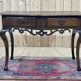 18th century English rustic console in chestnut and cherry