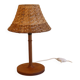 Danish lamp in teak and woven rattan 1960
